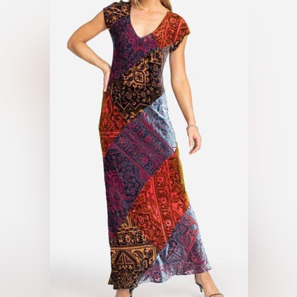 Johnny Was Multicolor Patchwork Queta Maxi Dress - image 1
